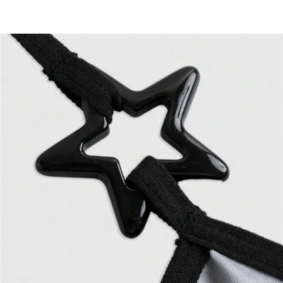 Starry Night Black and Gray Lingerie Set - Picture 4 of 11